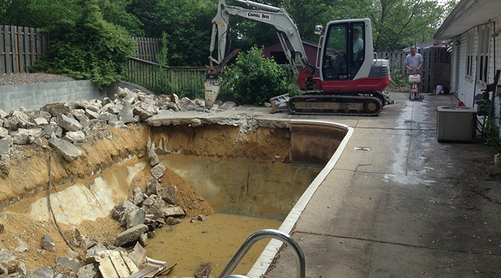 Carroll Bros Contracting Pool destruction and removal