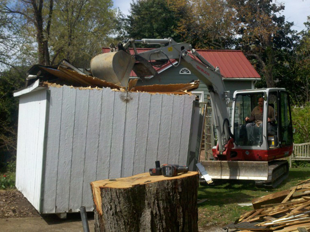 Carroll Bros. Contracting Demolition of old shed to make room for new home addition - Annapolis, MD