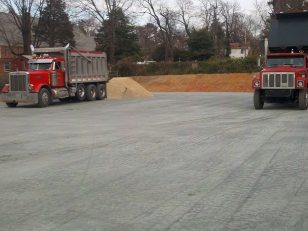 Carroll Bros. Contracting Trucks delivering sand - Bowie, MD