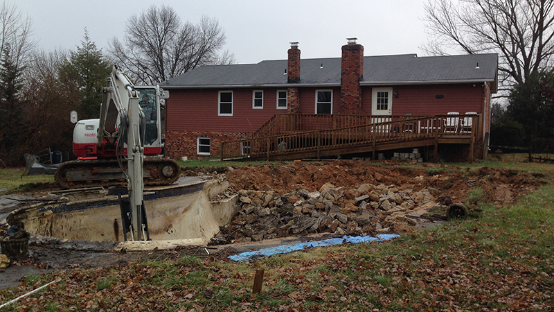 Carroll Bros. Contracting inground pool removal