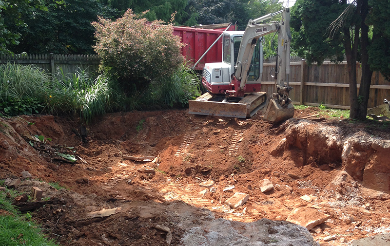 Carroll Bros. Contracting Removing a Pool in a Tight Quarters Location