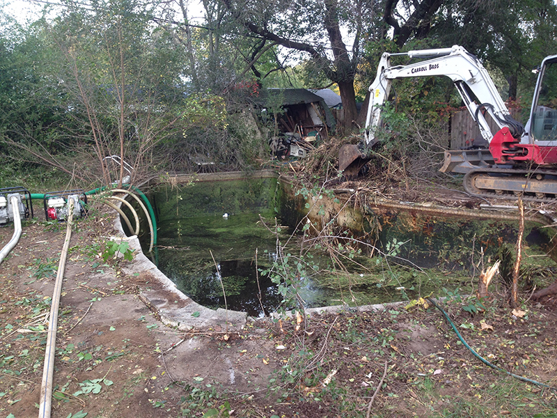 Carroll Bros. Contracting Backyard Pool Removal Before