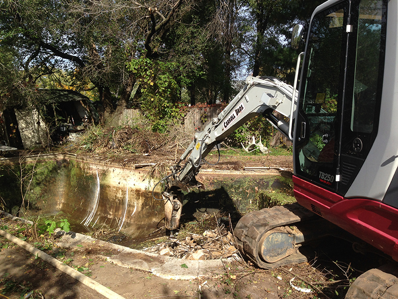 Carroll Bros. Contracting Backyard Pool Removal During