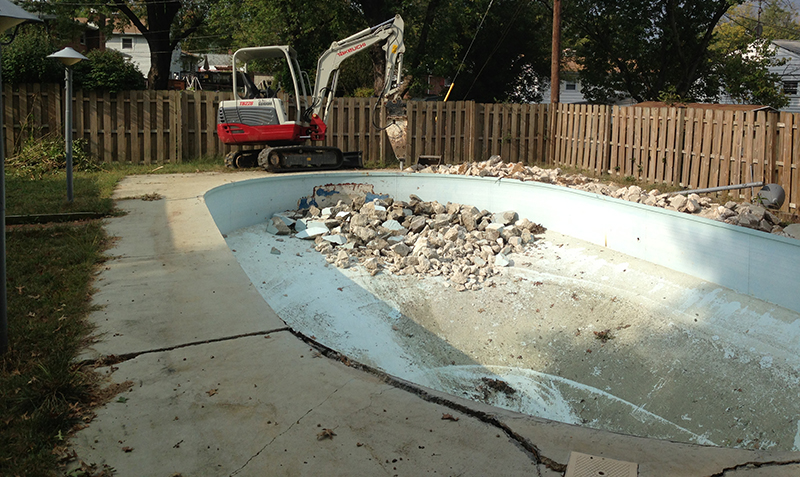 Carroll Bros. Contracting Foreclosure Pool Removal Before
