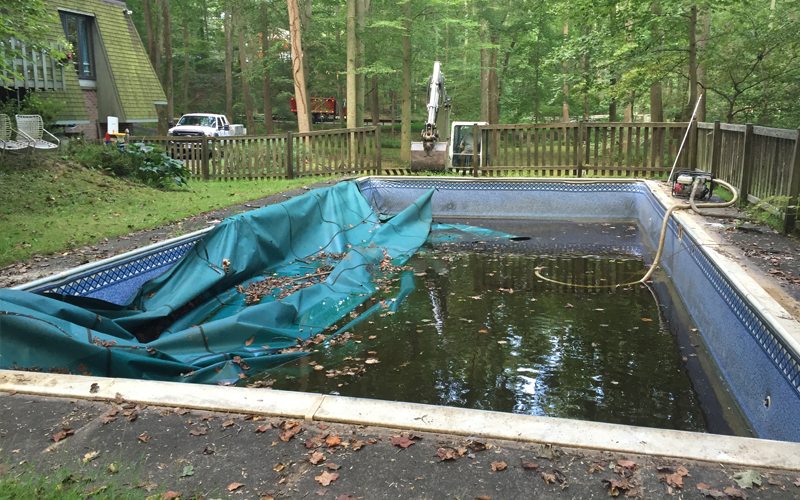 Fallston Swimming Pool Removal Before