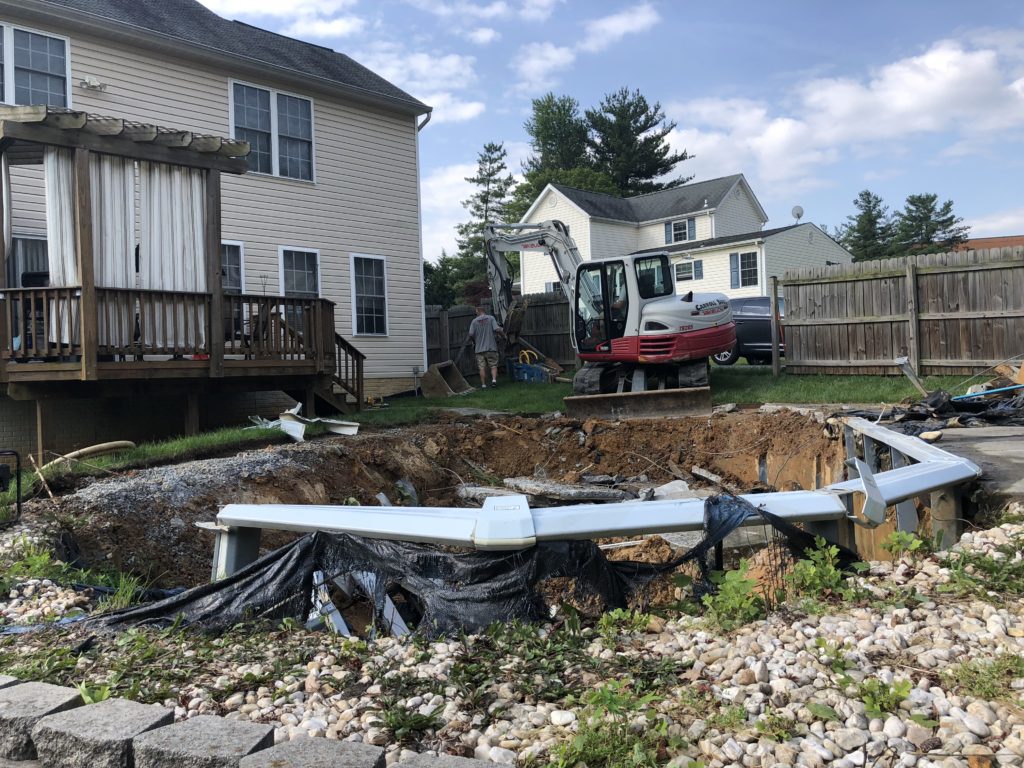 Before Above Ground Pool Removal in Elkridge Maryland